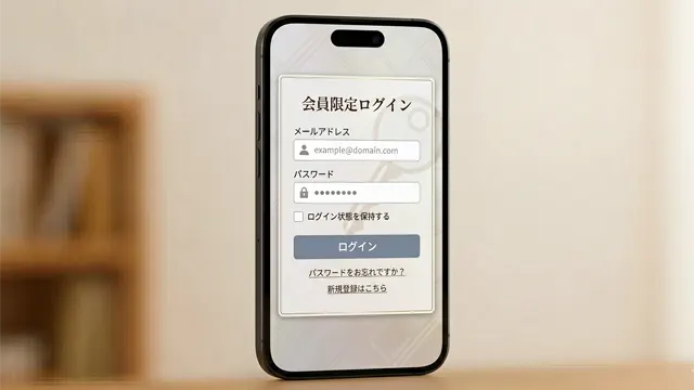 会員制の限定サイトのみで公開されるイメージ